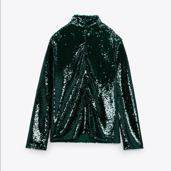 ZARA sequin turtleneck top and matching pants - Picture 7 of 13